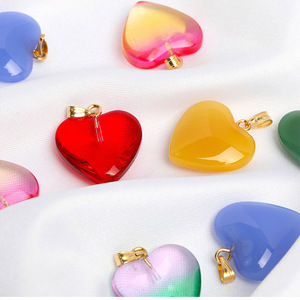 21x23mm coloré cristal verre <span class=keywords><strong>amour</strong></span> coeurs pendentif <span class=keywords><strong>pour</strong></span> la fabrication de bijoux à bricoler soi-même colliers boucles d'oreilles porte-clés accessoires - Product Image 5