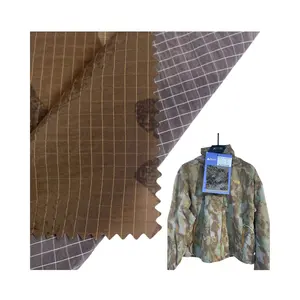 2024 tecido de nylon xadrez camuflagem à prova d'água 40D + 160D para roupas casuais com impressão digital mais vendida