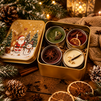 Boîte en métal carrée dorée réutilisable et écologique pour chaussettes de Noël avec logo imprimé personnalisé – Contenant cadeau festif pour les fêtes