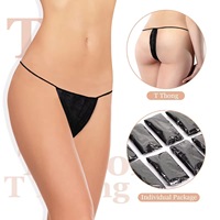 Culottes jetables non tissées G-string sexy pour femmes adultes, culotte bikini en PP, string bikini sans couture, sous-vêtements teints en fil