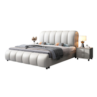 Vente directe usine : Ensemble de meubles de chambre à coucher – Lit double king size 180x200cm avec cadre en bois massif et rangement en bois