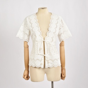 Venta directa de fabricantes, blusas de algodón a la moda para mujer, venta al por mayor de blusas y tops para mujer - Product Image 1