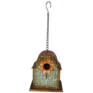 Paese in stile casetta in metallo per uccelli scatola di nidificazione per appendere in giardino balcone fattoria o Villa decorativo uccelli case - Product Image 3