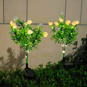 Luces Solares para Jardín, Lámpara LED con Forma de Flor, Iluminación Decorativa para Caminos, Resistente al Agua, Alimentada por Energía Solar con Batería - Product Image 5