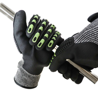 Gants de travail de sécurité anti-coupure, protection contre les chocs niveau 5, revêtement en nitrile sablé, dos antidérapant en TPR, pour la manipulation du verre et du métal