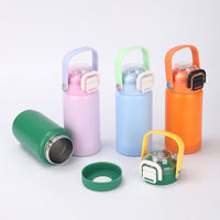 Bouteille d'eau en acier inoxydable avec logo personnalisé, avec poignée, isolée sous vide, double paroi, pour les voyages en plein air, cadeau, camping, gym