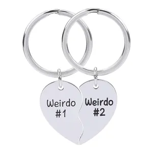 2 PCS Stainless Steel Key Chain Custom Logo promotional keychains carabiners