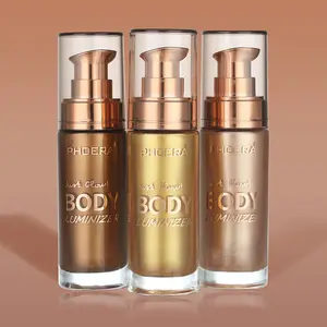 free sample Professional Sunshine 3 colors Rose Gold Body Shimmer Oil Organic Mineral Shimmering Dry Oil