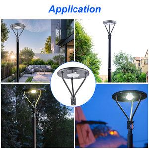 Alta calidad negro al aire libre parque cuadrado iluminación farolas 20W 25W 40W todo en uno impermeable Solar jardín Luz - Product Image 6