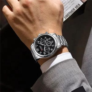 Reloj de Pulsera CURREN 8466 para Hombre, Marca de Primera Calidad, de Acero Inoxidable, con Calendario, Cronógrafo, Resistente al Agua, con Correa de Cuero - Product Image 6