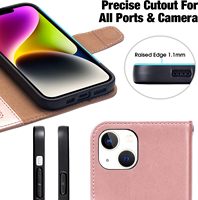 Étui de luxe pour iPhone 15 14 13 12 11 Pro Max, étui à rabat en cuir, portefeuille pour téléphone portable, magnétique, antichoc