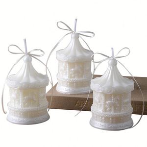 Vela Aromática en Forma de Carrusel, Decoración Retro para Mesa del Hogar, Regalo de Fragancia Hecho a Mano para Navidad, Cumpleaños, Bodas, Adorno de Cera de Soja - Product Image 5