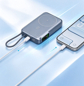 พาวเวอร์แบงค์แม่เหล็กไร้สาย 10000mAh ชาร์จเร็ว PD22.5W สาย Type-C ในตัว หน้าจอ TFT พร้อมขาตั้งโทรศัพท์ พกพาสะดวก - Product Image 5