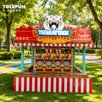 Tolefun CE Panneau de stand de jeu de compétences pour carnaval en extérieur, à 3 faces, pour remises de prix, modèle 'Smash Mouth Knock the Teeth', pour complexes hôteliers, avec luminescence