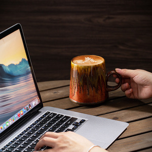 Taza de Cerámica Artesanal de 430 ml, Estilo Clásico, para Café, Desayuno, Agua, Té, Leche, Apta para Lavavajillas, Ecológica - Product Image 2