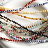 Perles en pierre de haute qualité, 4 mm, agate rouge naturelle, turquoise, rubis, pour la fabrication de bijoux, bracelets DIY, accessoires de collier