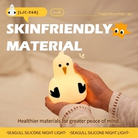 Veilleuse LED portable rechargeable en silicone pour chambre d'enfant, avec interrupteur et 7 couleurs changeantes, lumière blanche chaude
