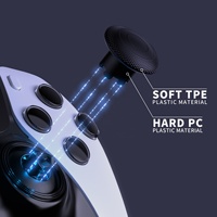 Noir 4 hauteurs 3 surfaces poignées ThumbsGear baguettes interchangeables bâtons de pouce analogiques capuchons pour contrôleur de bord PS5