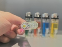 Briquet à gaz classique transparent en plastique rechargeable à LED, écologique, vente en gros, briquets personnalisés pour fumeurs