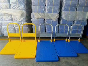 200 किलोग्राम प्लास्टिक फ्लैटबेड प्लेटफॉर्म भारी शुल्क ट्रॉली 50*70 सेमी हैंड कार्ट्स ट्रॉली - Product Image 6