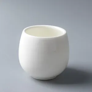 Conjunto de copos de cerâmica para restaurante 190ml, copos de chá e café cerâmicos da china branco chá de cerâmica xícara de sobremesa sem alça