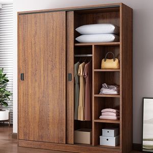 ตู้เสื้อผ้าไม้จริงทันสมัยพร้อมประตูบานเลื่อนสำหรับ<span class=keywords><strong>ห้อง</strong></span>นอน <span class=keywords><strong>ห้อง</strong></span>นั่งเล่น หรืออพาร์ทเมนต์ขนาดเล็ก บ้านเด็ก หรือที่พัก<span class=keywords><strong>เช่า</strong></span> - Product Image 1
