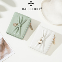 Dompet Pendek Wanita BAELLERRY Model Pita, Dompet Manis dan Lembut, Dompet Portabel Zero Wallet