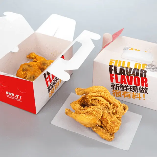 Vente en gros boîtes alimentaires personnalisées frites poulet pépites à emporter boîte d'emballage alimentaire emballage pour Hamburger carton papier kraft