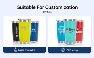 Mug Kopi Travel 20oz Berinsulasi Dinding Ganda dengan Logo Kustom, Lapisan Powder Coating, Cangkir Pesta, Tumbler Stainless Steel untuk Ukiran Laser - Product Image 6