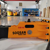Marteau hydraulique SB10, brise-roche à ouverture supérieure, jaune, compatible avec les mini-excavatrices KUBOTA YANMAR TAKEUCHI, certifié CE ISO, 0.8-2.5