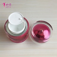 Nouveau design luxueux, pot en acrylique cylindrique pour crème de soin de la peau, emballage en plastique avec forme de bijou brillant