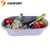 Manufacture Oem & Odm Personnalisez le Seau à Glace Vintage en Métal de Refroidisseur de Boisson avec Poignée en Forme de Bambou