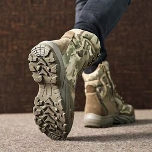 Chaussures de randonnée pour hommes, <span class=keywords><strong>bottes</strong></span> d'entraînement de haute qualité, camouflage, <span class=keywords><strong>bottes</strong></span> tactiques de <span class=keywords><strong>chasse</strong></span>, <span class=keywords><strong>bottes</strong></span> en <span class=keywords><strong>cuir</strong></span>, doublure en laine, <span class=keywords><strong>bottes</strong></span> d'hiver pour la neige - Product Image 3