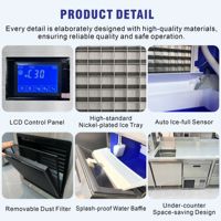 Máquina de Hielo en Cubos Comercial Integrada de Acero Inoxidable, Ahorradora de Energía, para Hacer Hielo Transparente Comestible, Ideal para Tiendas de Té y Bebidas