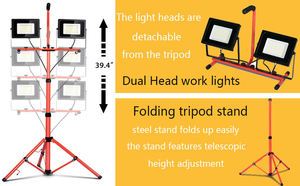 ไฟ LED ทำงาน 100w พร้อมหัวปรับได้ 3 หัว ไฟส่องสว่างกันน้ำสำหรับภายนอกอาคาร เหมาะสำหรับโรงงาน โรงรถ งานก่อสร้างแบบพกพา รุ่น WD-560 - Product Image 2
