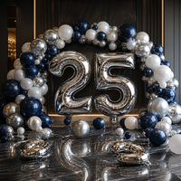 50 ballons en aluminium Mylar de 32 pouces, chiffres 0-9, couleurs variées, or rose, pour décoration d'anniversaire, gonflables à l'hélium