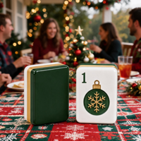 Ensemble de Mahjong Américain de Luxe Moderne Personnalisé Collection Noël Théâtral Originale en Acrylique 3 Couches pour 4 Joueurs – Vente en Gros