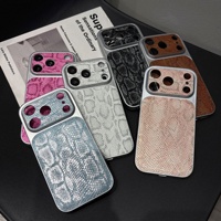 Coques antichoc élégantes et uniques en cuir PU à motif crocodile électroplaqué pour femmes, compatibles iPhone 17, 16, 15 Pro Max (vente en gros)