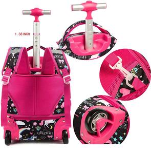 Sacoche <span class=keywords><strong>licorne</strong></span> 3 pièces avec fermeture éclair et <span class=keywords><strong>roulettes</strong></span> Sac <span class=keywords><strong>à</strong></span> dos scolaire <span class=keywords><strong>à</strong></span> <span class=keywords><strong>roulettes</strong></span> Sac <span class=keywords><strong>à</strong></span> dos <span class=keywords><strong>à</strong></span> <span class=keywords><strong>roulettes</strong></span> pour garçons et filles - Product Image 5