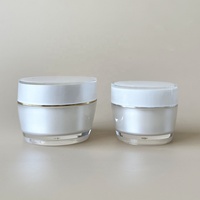 Pot cosmétique en acrylique cylindrique de 30g/50g avec bouchon à vis pour crème visage