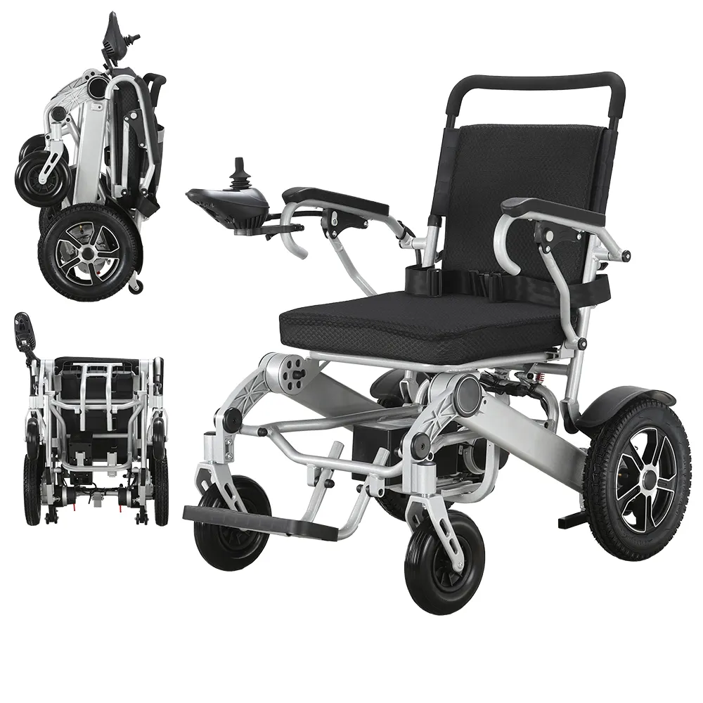 Cadeira de rodas elétrica portátil dobrável XFGW25-203 liga de alumínio para adultos