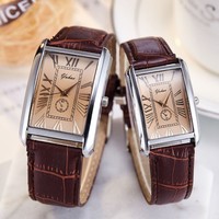 Nouvelle Montre Élégante Femme 2026, Bracelet en Cuir, Cadran Carré, Montres Assorties pour Couples, Montre Décontractée à Quartz