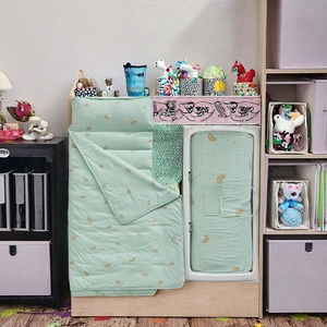 핫세일 특대형 롤형 그린 레인보우 면 폴리에스터 유아 낮잠 매트 세트 (남아 여아 보육원용) - Product Image 3