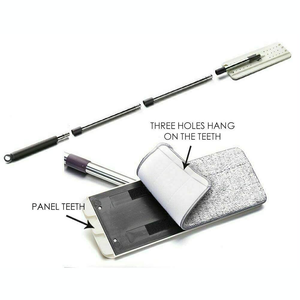 Système de vadrouille plate et seau mains libres autonettoyant-Tampons en microfibre réutilisables pour les sols durs en carreaux de marbre - Product Image 3