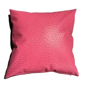 Almofada de travesseiro personalizada PU para uso doméstico, capas de almofada para travesseiros, fronha de avestruz