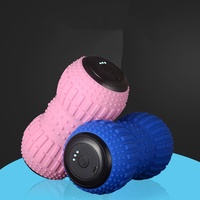 Balle de massage texturée en forme d'arachide, double structure lacrosse, pour massage des tissus profonds du dos, compacte pour points de pression