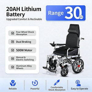 Silla de Ruedas Motorizada Plegable Ligera de Alta Calidad, Silla de Ruedas Eléctrica de 12v con Batería, Suministros de Dispositivos Médicos - Product Image 5