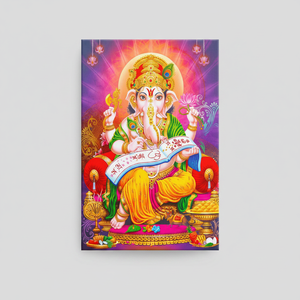 Printed Lord Ganesha Canvas Wall Art: Indian Decor Gift,<b>WRAPPED</b> CANVAS - Product Image 2