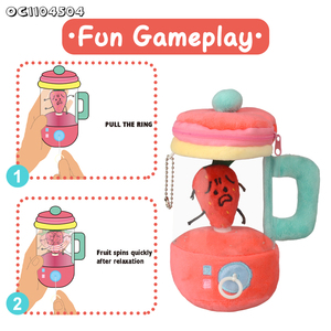 Nouvelle nouveauté semblant de jouer préscolaire conception personnalisée presse-agrumes en peluche pondéré enfants 3 ans tirer ligne filature jouet avec fraise - Product Image 4