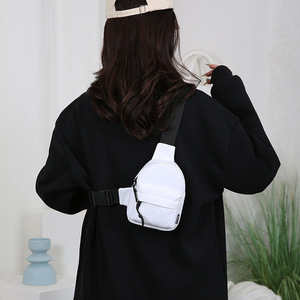 Women's Chest Bag Nylon Zipper Front Pocket Single Strap Portable Everyday Use Summer 2025 Black White Orange - Product Image 4